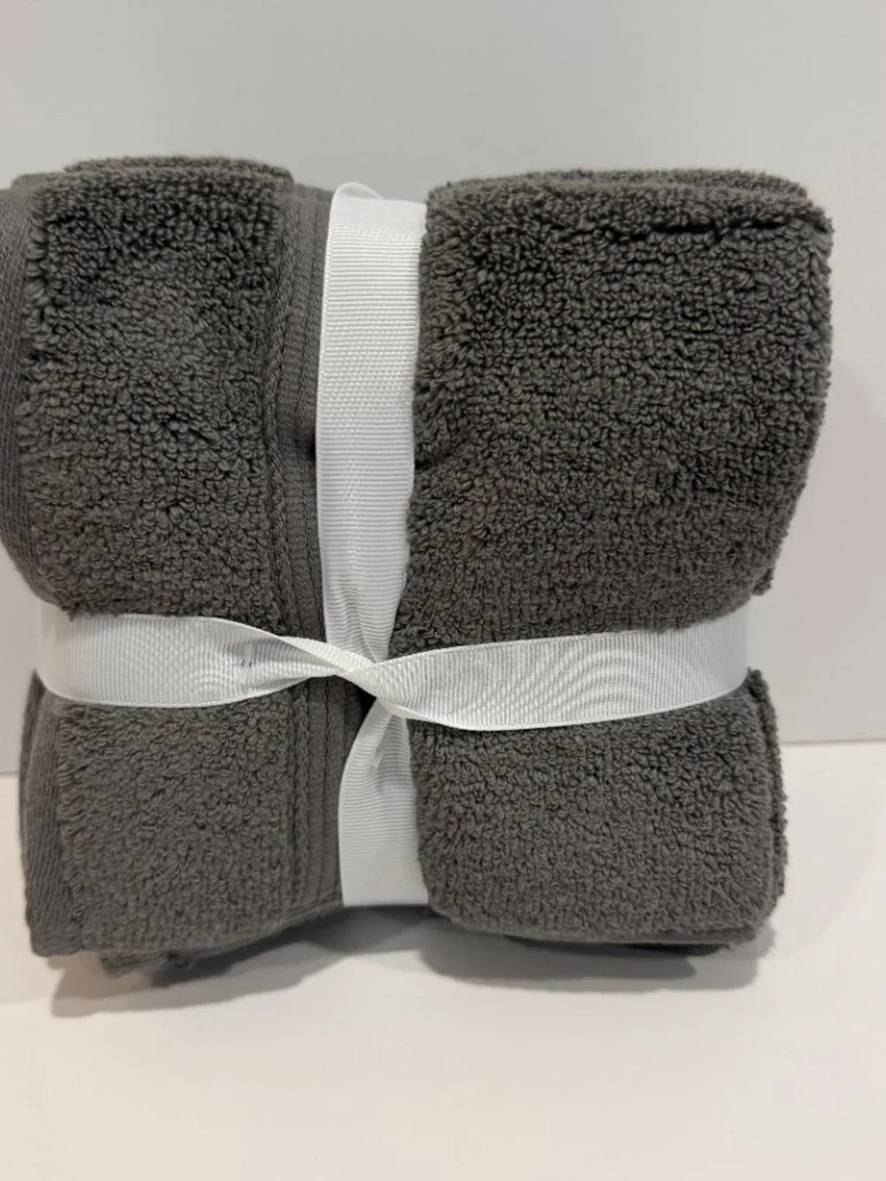 Brooks Brothers Washcloths Set of 4 Charcoal Gray Zero Twist Solucell 13x13